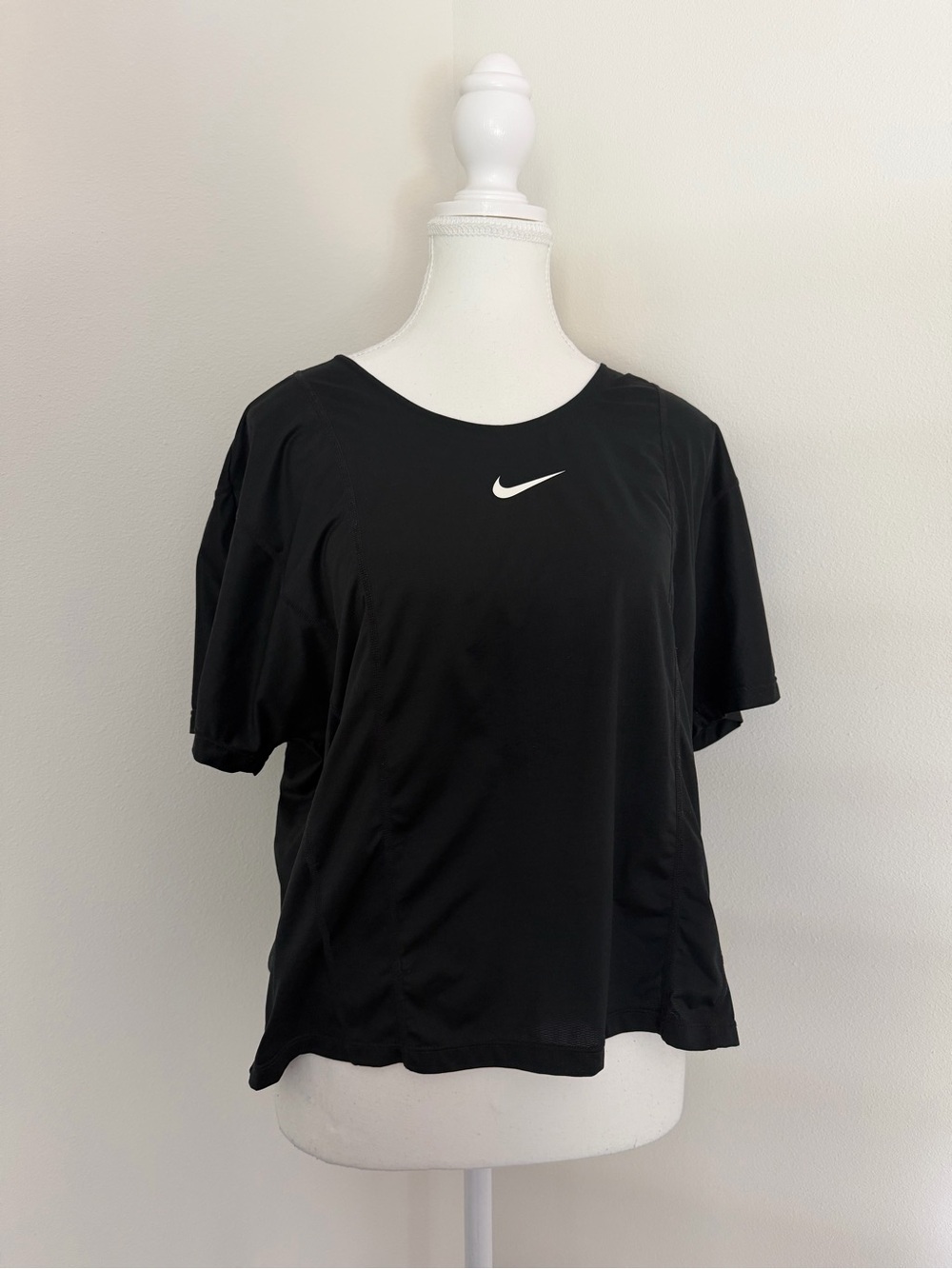 Nike Women’s DRI-FIT Black Swoosh Short-Sleeve Athletic Top
